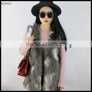 Top High Quality And Hot Sale Ladies Grey Men-made Fur Vest thumbnail-5