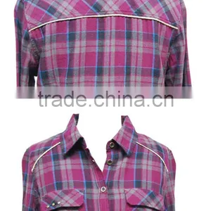 New Popular 2016 Women Shirt Latest Long Sleeve Fit Plaid Cotton Shirt Summer Spring Fall Fashion Grid Shirt thumbnail-4