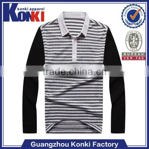 Tight Fitted Men Long Sleeve Plain Polo Shirt Top Selling thumbnail-1