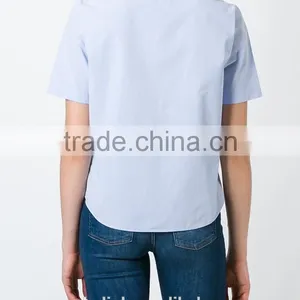 100% Cotton Girls Flower Embroidery Shirt OEM Service thumbnail-3