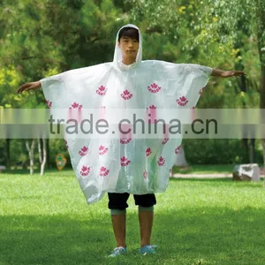 PE Disposable Full Printing Poncho thumbnail-1