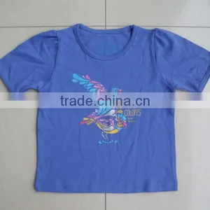 Children Cotton T-shirts , Kids Short Sleeve Water Printed Interlock Jersey Cotton T-shirts thumbnail-3