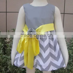 Cute Cheap Baby Cotton Dresses Rainbow Chevron Dress for Girls Children Baby Clothing Chevron Dress thumbnail-3