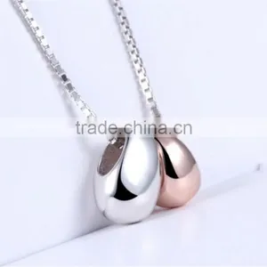 925 Sterling Silver Fashion Waterdrop Shape Pendant Necklace thumbnail-2