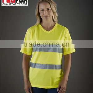 Hot Sale Safety Reflective V-neck t Shirt thumbnail-2