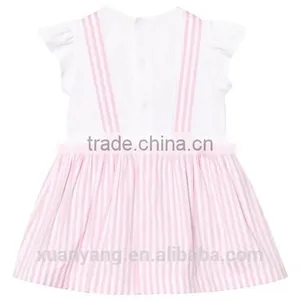 New Arrival Kids Clothes Frocks Design 100% Cotton Pink Stripe Latest Children Girl Dress thumbnail-4