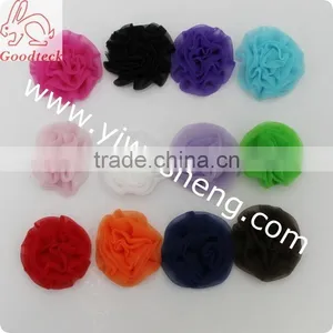 High Quality Wholesale Silk Flower,puff Ruffle Flower for Girls Dress,handmade Flowers for Hair thumbnail-1