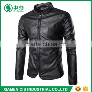 New Look Windproof Slim Fit Pure Color Turkey Mens PU Leather Jacket thumbnail-4