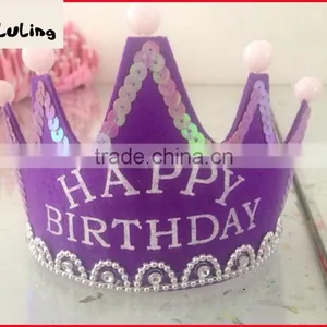 2015 Purple Elegant Bulk Hair Accessories Light up Happy Birthday Crown thumbnail-6