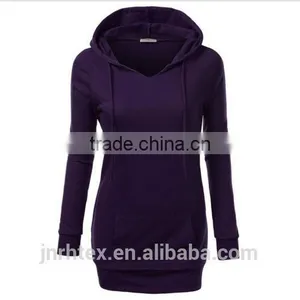 Women Ladies Fitted Hoodies Casual Coat Pullover Outerwear Sweatshirt Extra Long thumbnail-3