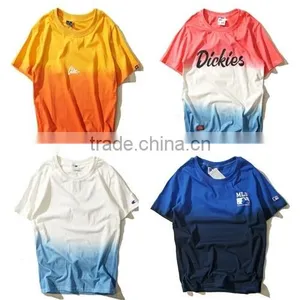 High Quality Color Gradual Change Sublimation Dry Fit Sport T-Shirt With Custom Logo thumbnail-1