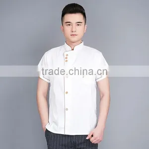 Good Quality Guangzhou Manufacturer Cheap Short White French Chef Uniform Sets Wholesale thumbnail-2