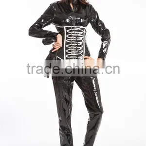 2015 Instyles Walson Lady Sexy Black Pvc Lingerie Catsuit Thick Lingerie Latex Rubber Pvc Costume 2 Way Zip thumbnail-1