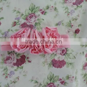 Lovely Baby Girls Hair Accessories Three Flower Elastic Headband Many Solid Colors Choice thumbnail-2