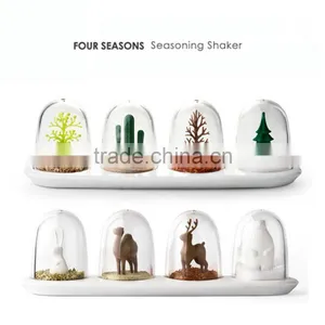4PCS Kitchen Supplies Bottle Seasons Spice Seasoning Salt Pepper Shaker Condiment Shaker Container Animals Bottle KC1128 thumbnail-1