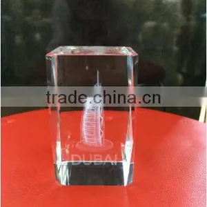 Crystal Laser Engraving BURJ DUBAI,Famous Crystal Building Images Engraving, thumbnail-1