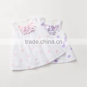 Custom Polka Dot Print Front Lace Sleeveless Undershirt for Girls thumbnail-4
