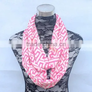 Hot in USA Inventory Greek Key Greek Key Infinity Scarf Button Total 15 Colors Delivery Within 3 Days thumbnail-1