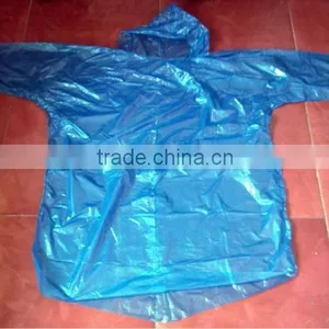 Disposable CPE Blue Rain Coat thumbnail-1