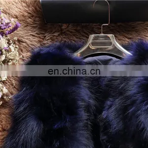 Navy Color Genuine Fur Outer Garment Winter Raccoon Fur Outer Wear thumbnail-3