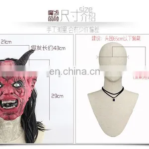 Sheitan Latex Horror Mask With Horns thumbnail-5