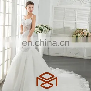 HMY-S159 Real Model Customized Sexy Jerset Knit Back See Through Corset Lace Bodice Mermaid Wedding Dress 2015 thumbnail-5