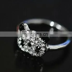 Godbead Brand Unique Bear Ring Full Crystal Bear Silver Color Finger Rings for Women Statement Party Design thumbnail-1