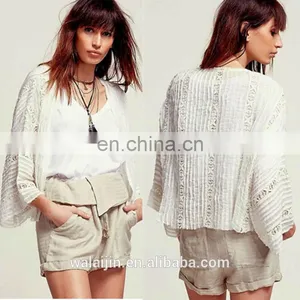 Lace Inset Ladies High Quality Kimono, Pleated Designer Kimono thumbnail-1