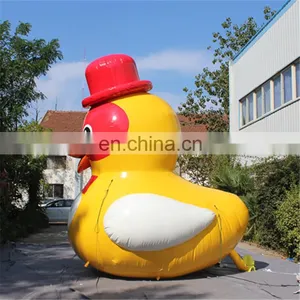 Outdoor Giant Advertising Airblowing Cartoon Characters Yellow Duck Toys Inflatable for Sale thumbnail-3