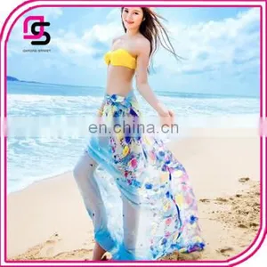 2017 Korean Spring Floral Long Scarf Ladies Sunscreen UV Shawl Summer Beach Towel thumbnail-1