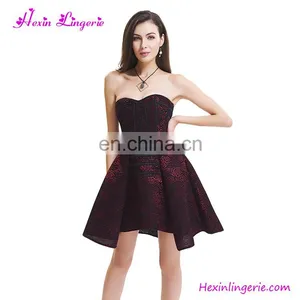 Fashion Strapless Overbust Dress Sexy Shaper Sexy Red Mature Corset thumbnail-1