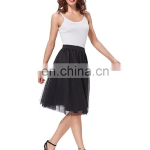 Kate Kasin Womens 3 Layers A-line Soft Tulle Netting Prom Party Wedding Black Skirt KK000311-1 thumbnail-2