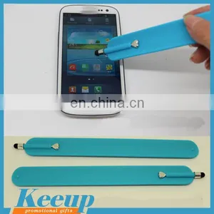 Custom LOGO Print Silicone Bracelets Thick Silicone Tip Stylus Pen thumbnail-1