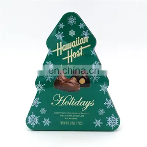 Christmas Tree Trinket Tin Box/christmas Tree Stand Tin Box for Chocolate thumbnail-3