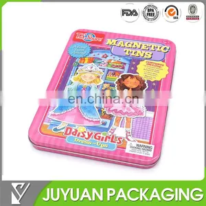 Flat Tin Pencil Case for Penoils for Children With Daisy Girls thumbnail-1