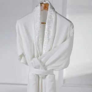 Eliya China Factory Custom Cotton White Shawl Collar Hotel Bathrobe thumbnail-1