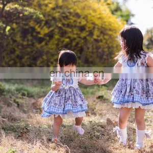 Baby GIrl Summer Blue Rabbit Turkey Vintage Spanish Lolita Princess Ball Princess Gown Dress for Girl Easter Birthday Party thumbnail-4