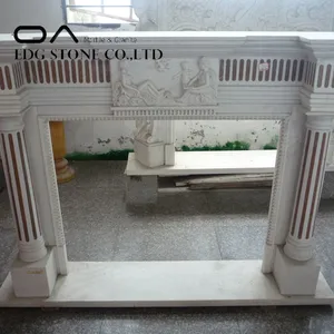 Factory Directly Natural Marble Stone Decorative Fireplace thumbnail-2