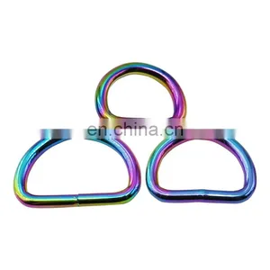 Wholesale Bag Accessories Handle Ring D Zinc Alloy Custom D-Ring Buckle Colorful Metal D Ring for Handbags thumbnail-1