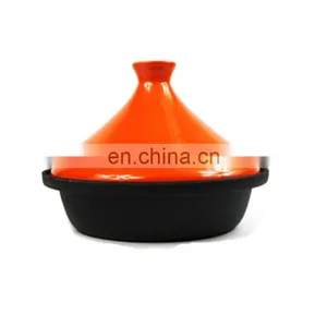 Porcelaine Ceramic Colored Enamel Cast Iron Moroccan Tajine Dish Pot thumbnail-1
