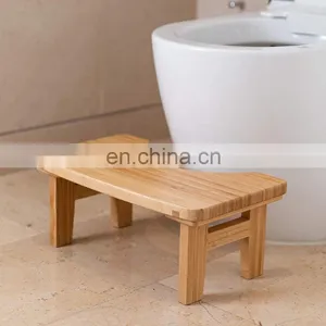 Bamboo 6.7 '' Toilet Bathroom Squatting Toilet Step Stool Simple Design for Kids and Adults thumbnail-3