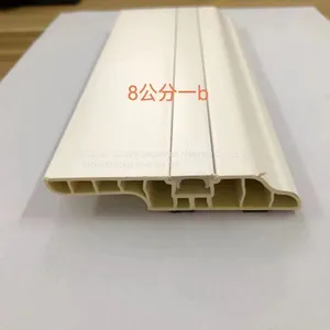 7 cm Pvc Baseboard Stone Plastic Floor Waterproof Corner Line Foshan Wholesale Black and White Wood Grain Plastic Foot Line 9.5 cm thumbnail-4
