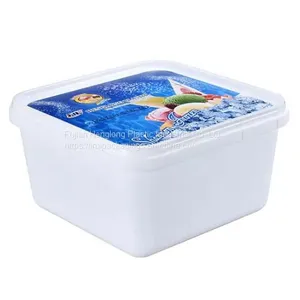1L IML Plastic Ice Cream Container Square Shape thumbnail-1