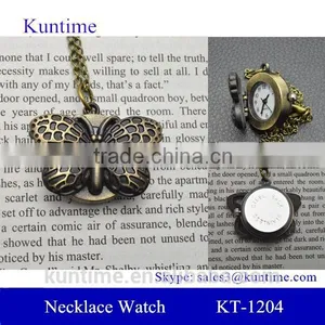 Brand Watch Factory China Bronze Butterfly Quartz Movt Pocket Watch thumbnail-1