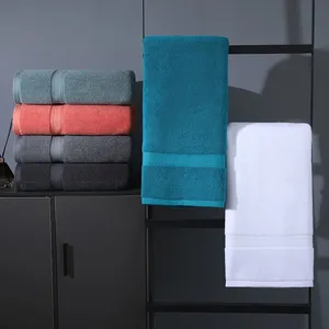 100% Cotton Bath Towel, Hotel Thick and Large Wrapped Towel, Household Cotton Towel, Black, White, Red, Blue, Green thumbnail-4