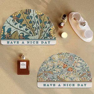Sheenyoo Factory Wholesale Semi Circle Diatomite Stone Bath Mat thumbnail-4