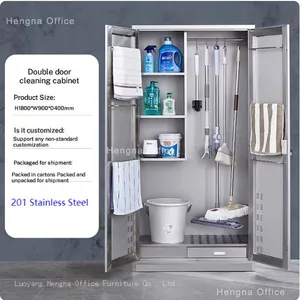 HN-H18 Janitorial Cabinet for Hospital, 180cm Height, Reinforced Cold Rolled Steel, With Ventilation&Drainage Basin-China Factory OEM/ODM thumbnail-3