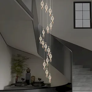 Cascade Staircase Chandelier – Twisted Acrylic Spiral LED thumbnail-1