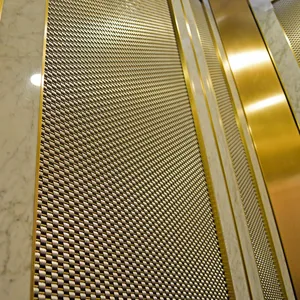 Deep-textured Stainless Steel Woven Mesh, Suitable for Elevator Car Walls, Luxury Decorative Panels, and Reception Areas thumbnail-1