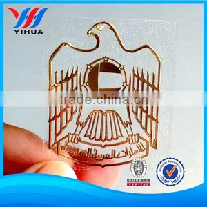 Gloden Electroformed Metal Logo Sticker,gloss Gold Metal Transfer Stickers thumbnail-1